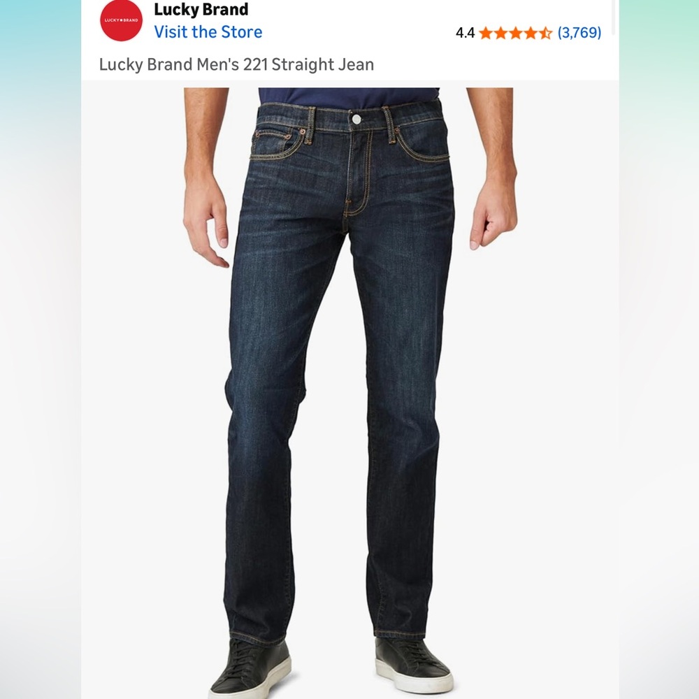 LUCKY BRAND 221 Original Straight Barite Men's Denim Jeans Size 42W x 30L NWT